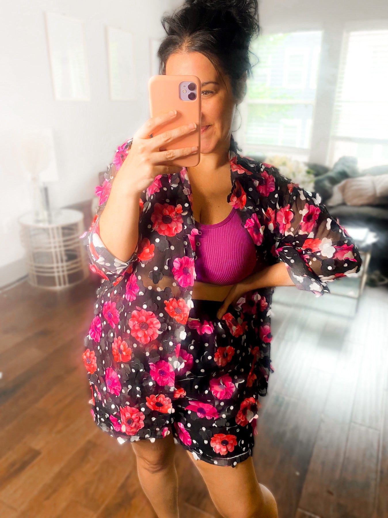 Flora 3D Floral Shorts Set - Girl Code Couture