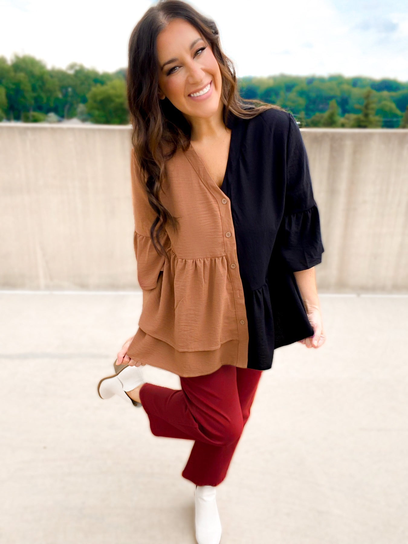 Addison Asymmetrical Babydoll Blouse - Girl Code Couture