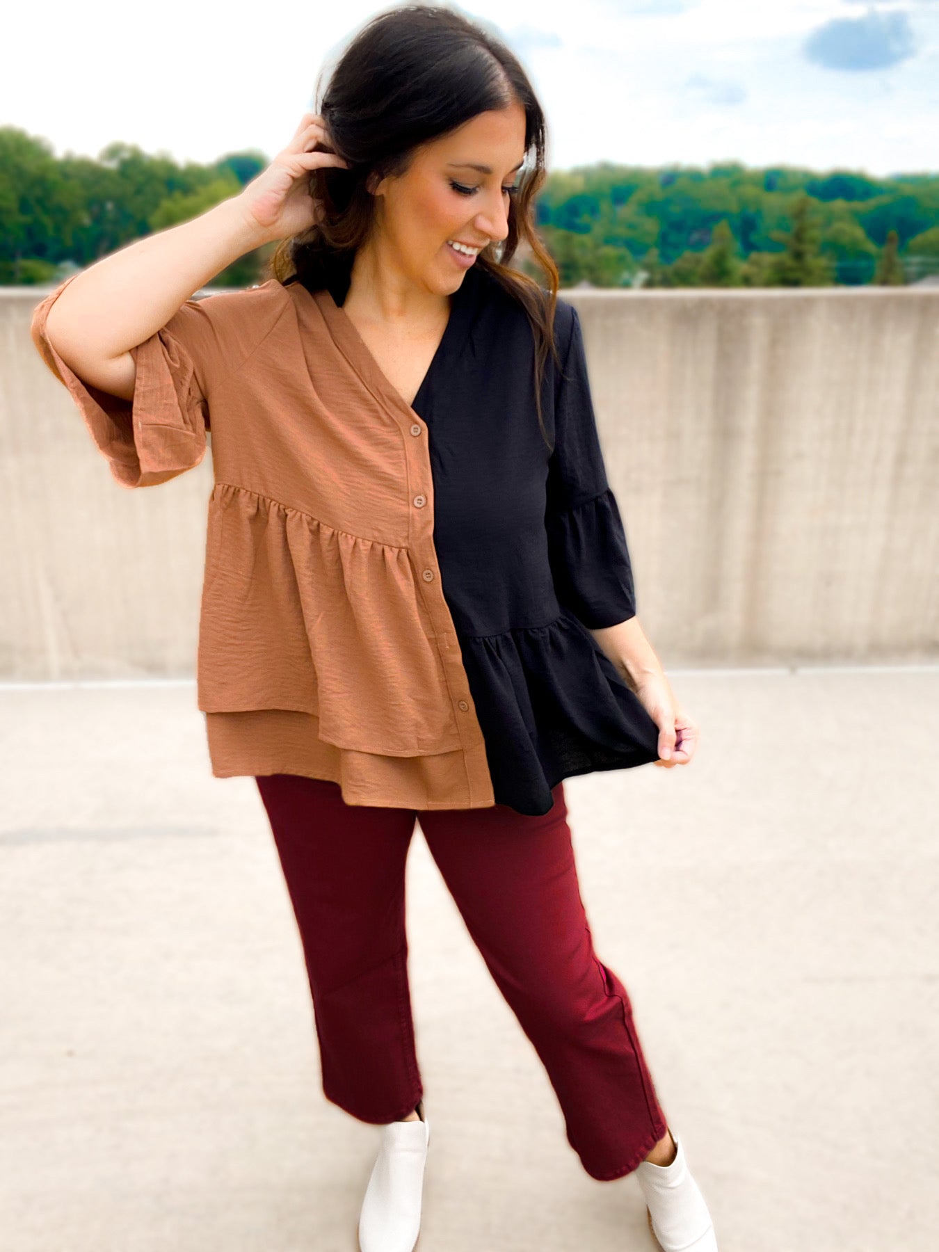 Addison Asymmetrical Babydoll Blouse - Girl Code Couture