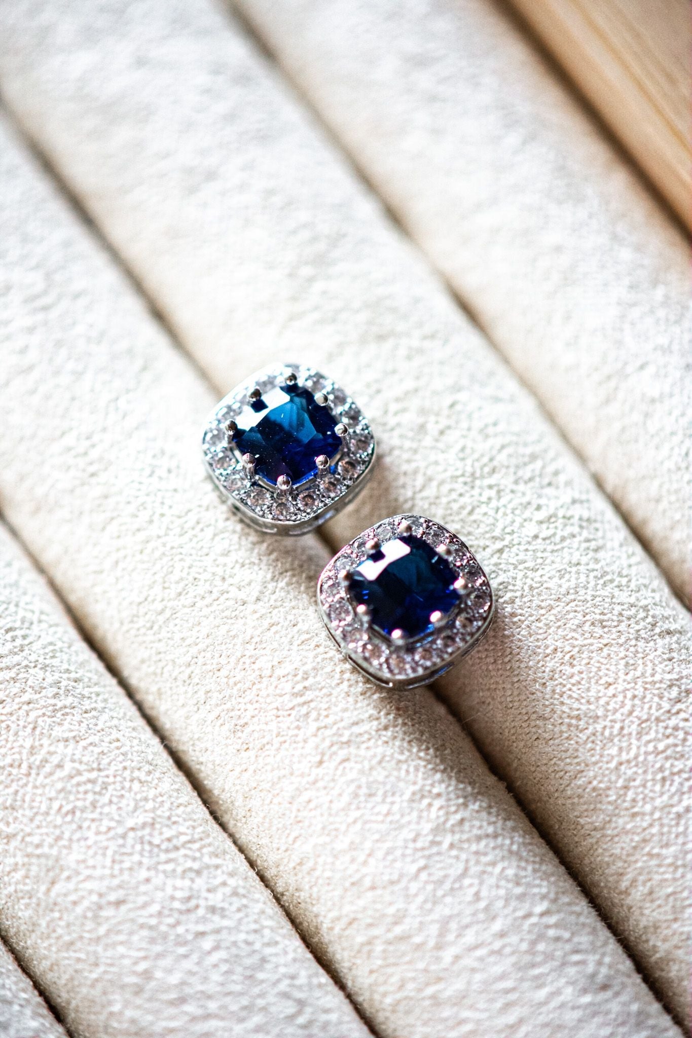 Lillian Blue Sapphire Stud Earrings