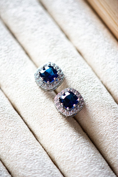 Lillian Blue Sapphire Stud Earrings