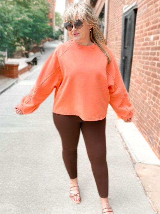 Light Fleece Midi Balloon Sleeve Sweater - Girl Code Couture