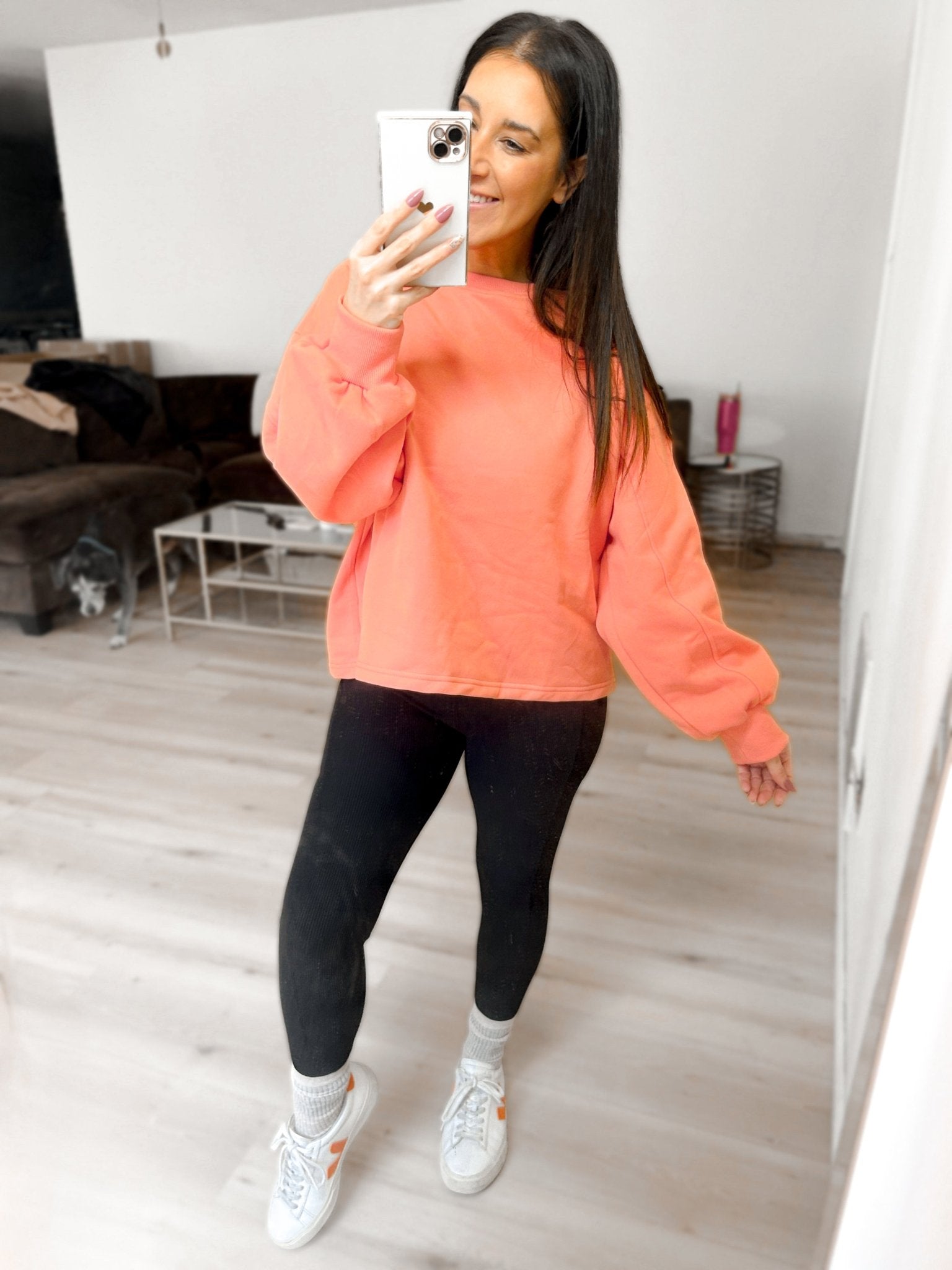 Light Fleece Midi Balloon Sleeve Sweater - Girl Code Couture