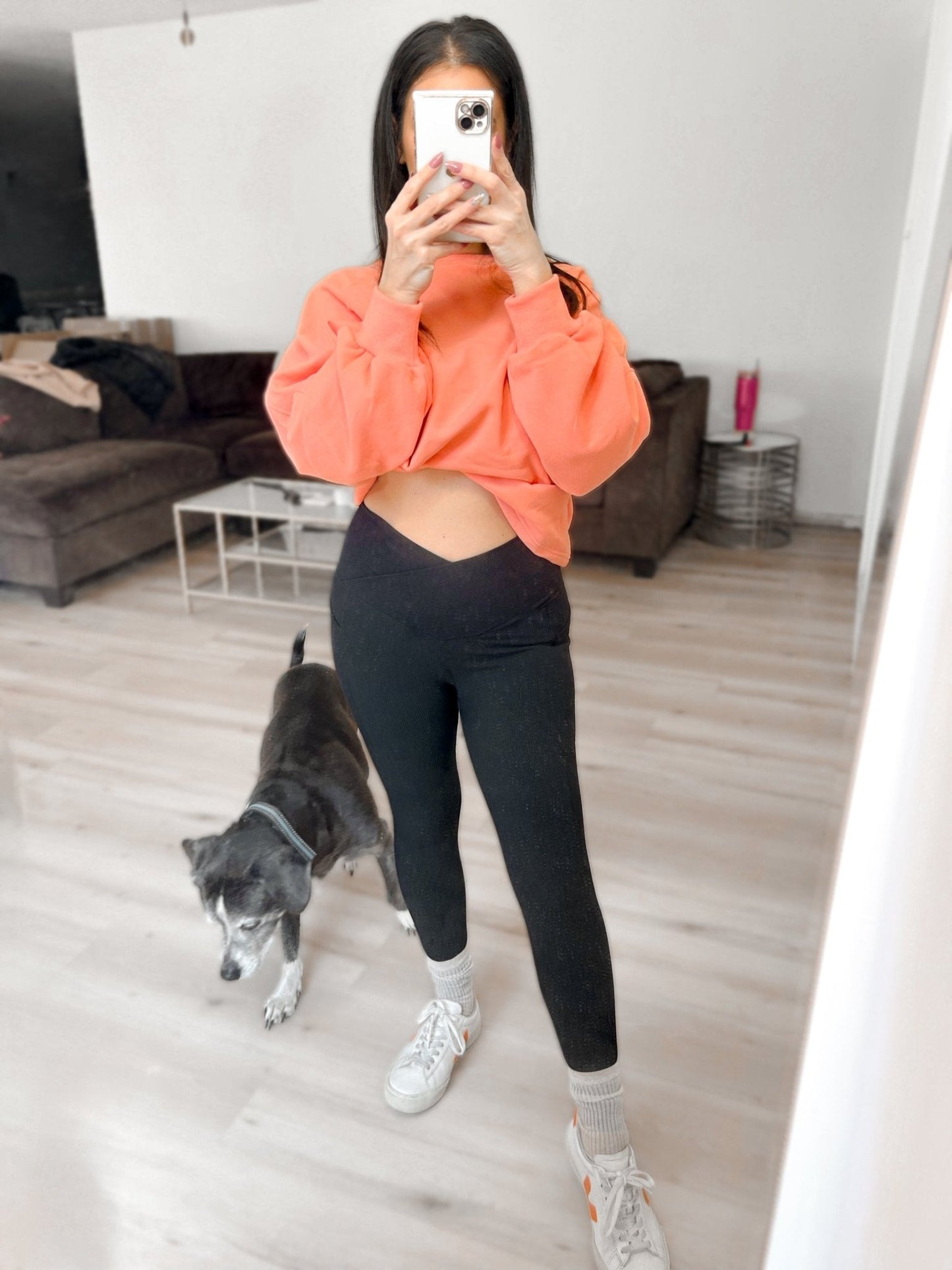 Light Fleece Midi Balloon Sleeve Sweater - Girl Code Couture