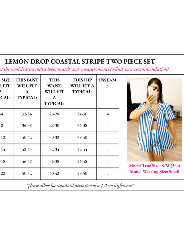 PRE - ORDER Lemon Drop Coastal Striped Two Piece Set - 5/26 - Girl Code Couture