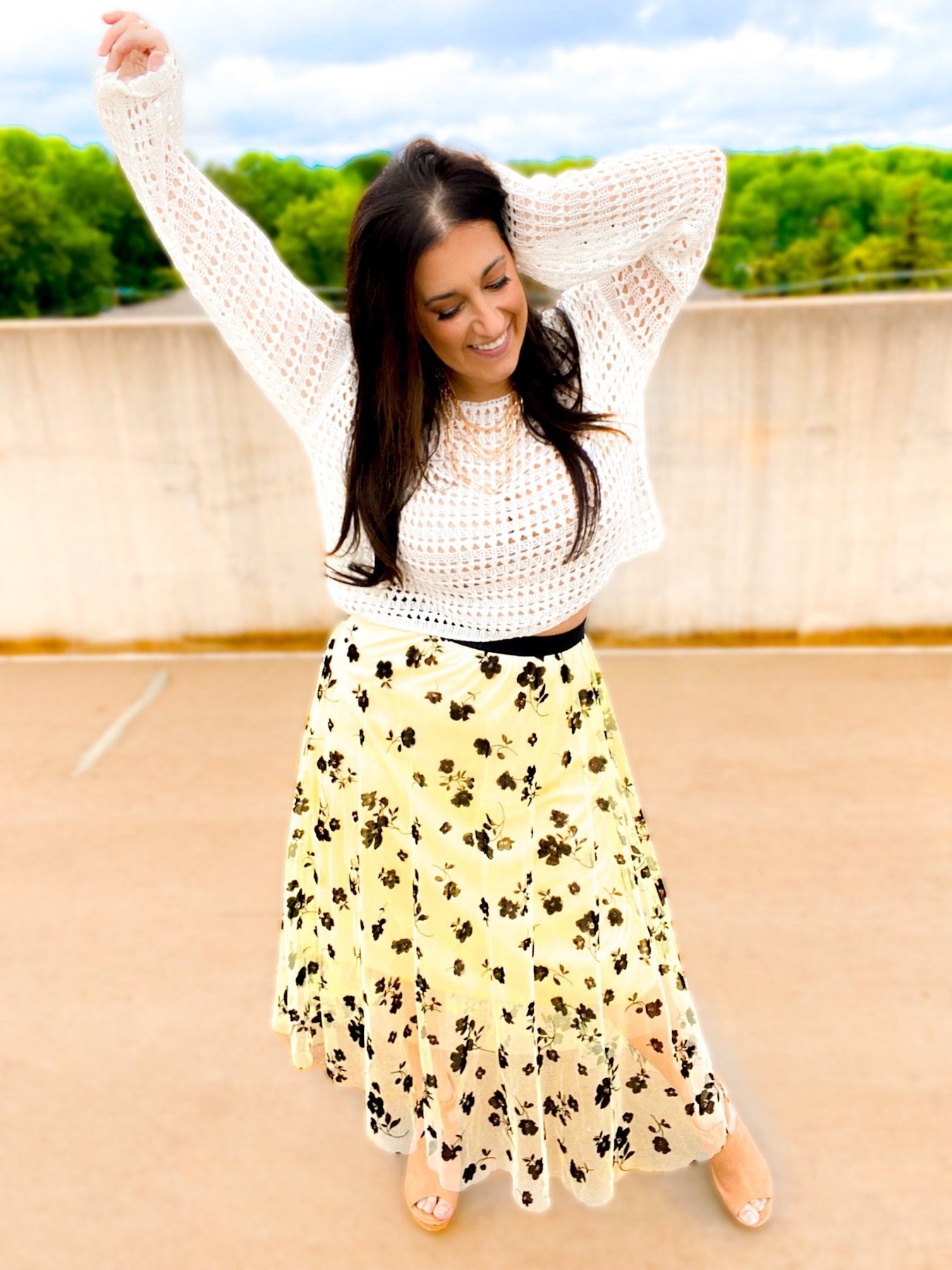 PRE - ORDER Wide Sleeve Crochet Crop Top Coverup - 6/6 - Girl Code Couture