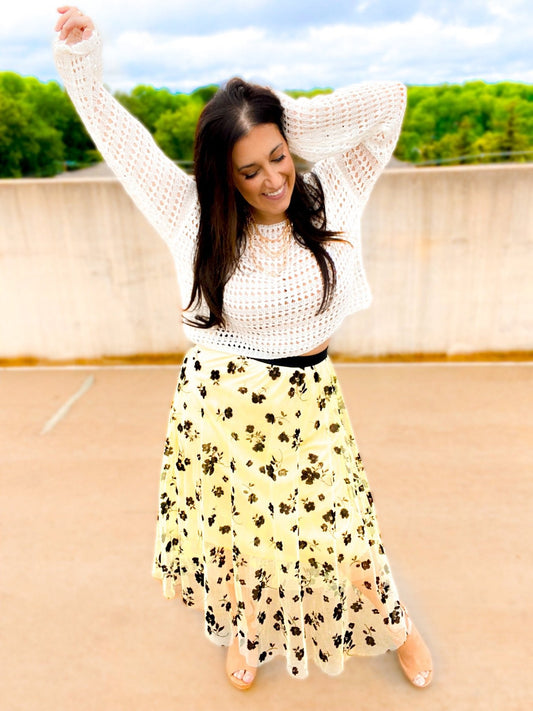 PRE - ORDER Wide Sleeve Crochet Crop Top Coverup - 6/6 - Girl Code Couture