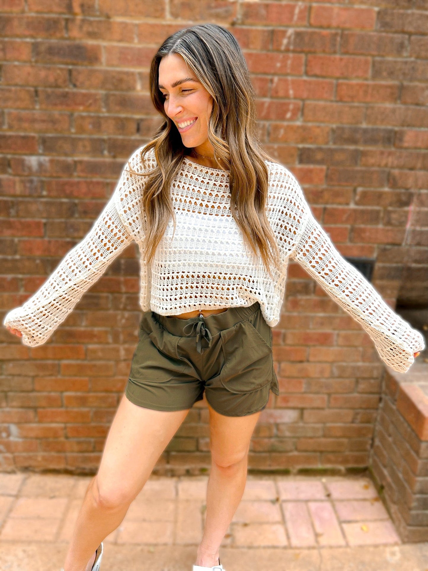 PRE - ORDER Wide Sleeve Crochet Crop Top Coverup - 6/6 - Girl Code Couture