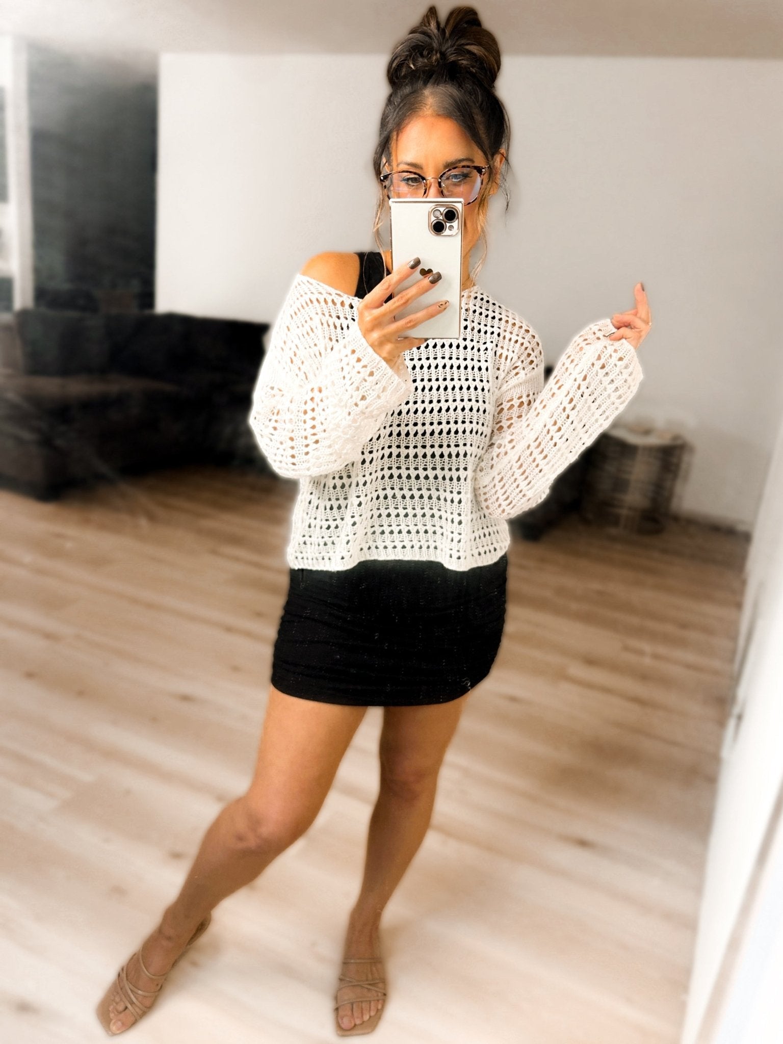 PRE - ORDER Wide Sleeve Crochet Crop Top Coverup - 6/6 - Girl Code Couture