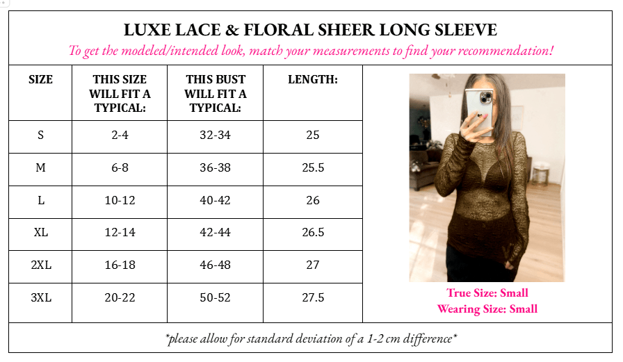 PREORDER Luxe Lace and Floral Textured Long Sleeve Sheer Top - Girl Code Couture