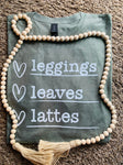 Leggings leaves and Lattes~olive~