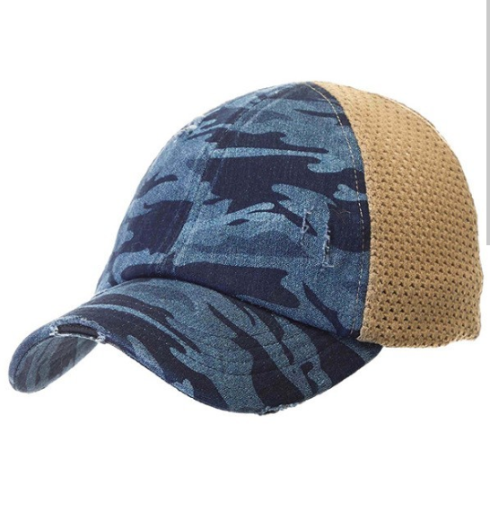 C.C. WASHED CAMO PONY CAP
