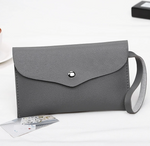 Faux Leather Envelope Clutch Bag for Tiny Trinkets in Gray