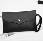 Faux Leather Envelope Clutch Bag for Tiny Trinkets in Black