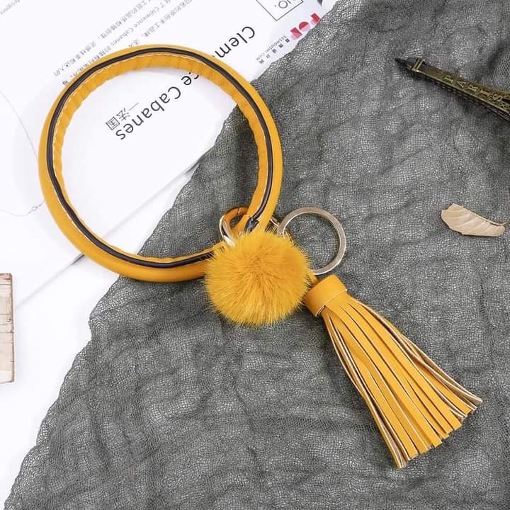 Pom Bangle Keychain with Tassel Gift Set