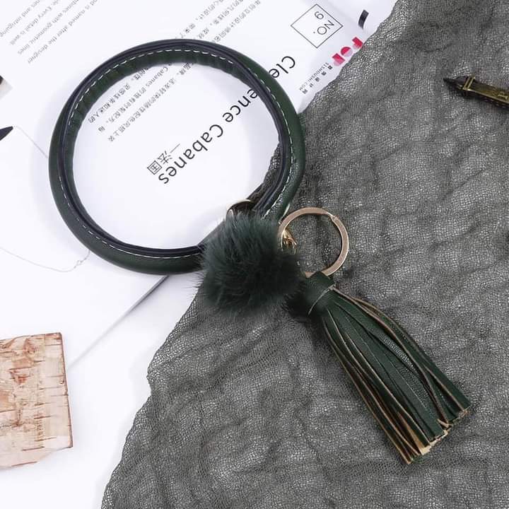 Pom Bangle Keychain with Tassel Gift Set