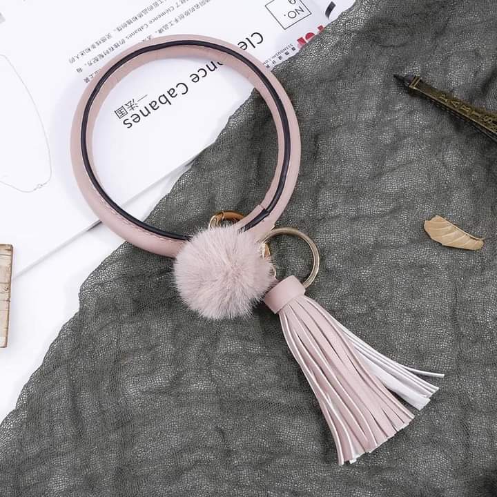 Pom Bangle Keychain with Tassel Gift Set
