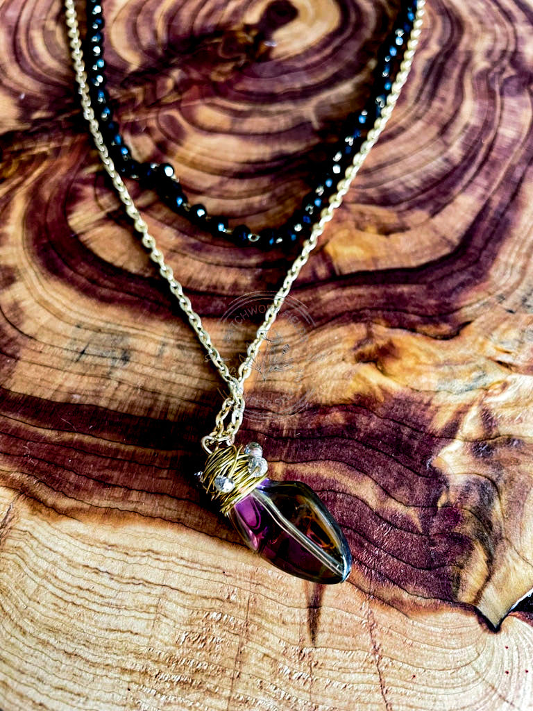 Double Gold & Black Necklace