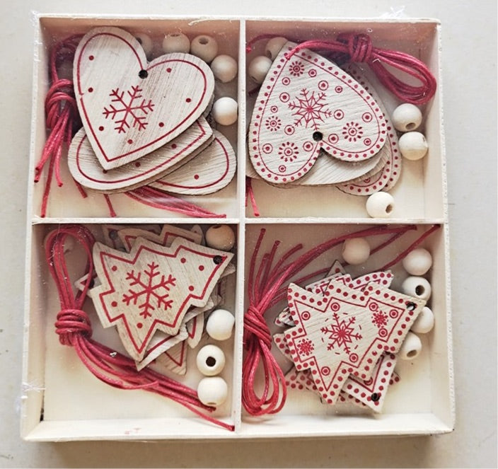 DIY Hanging Wooden Ornaments for Mini Christmas Trees