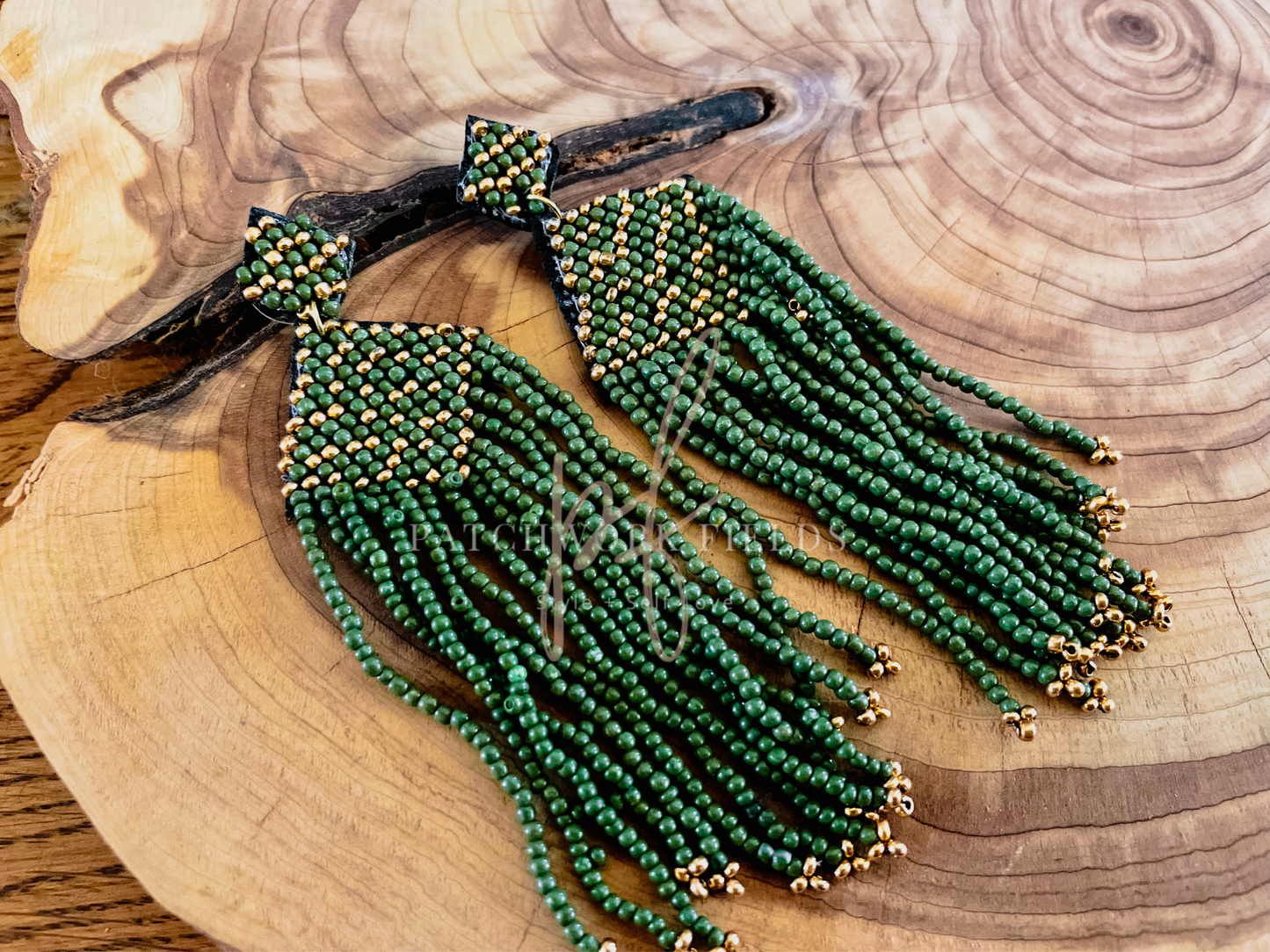 Emerald Cascade Fringe Earrings