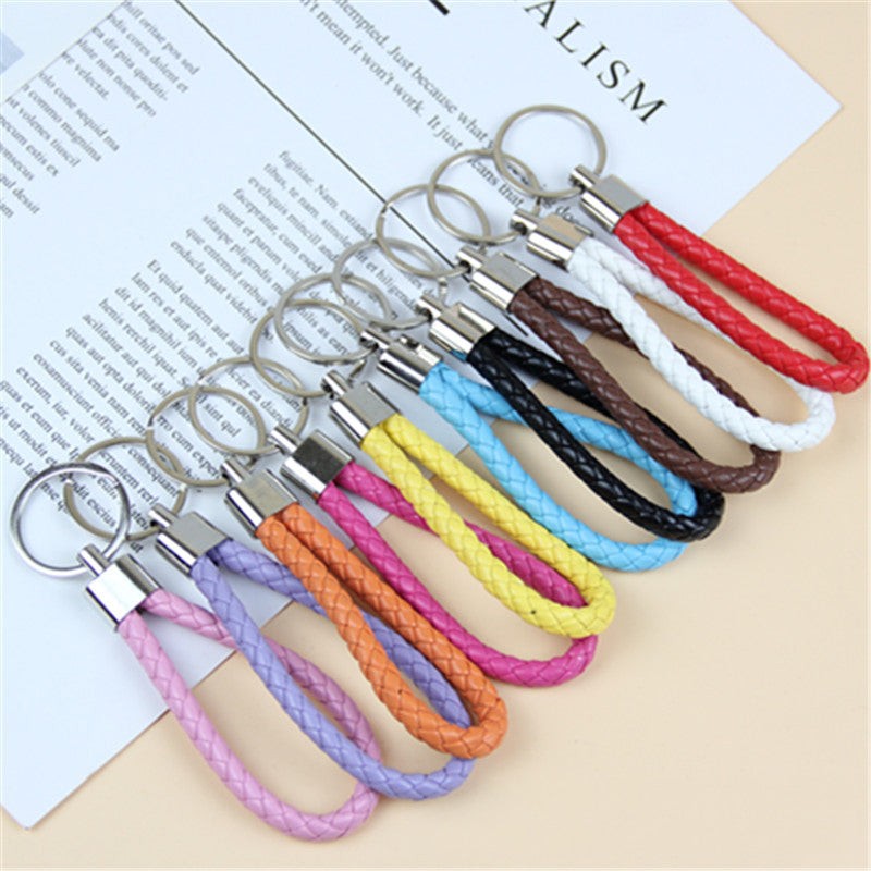 Mystery Braided Leather Car Keychain