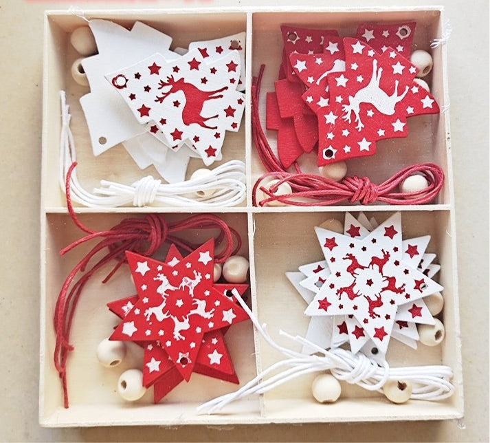 DIY Hanging Wooden Ornaments for Mini Christmas Trees