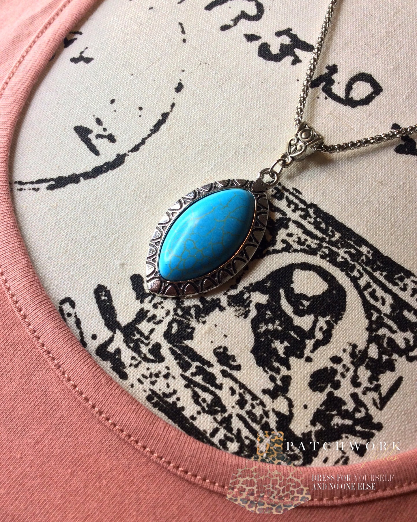 Turquoise Marquee or Square Necklace