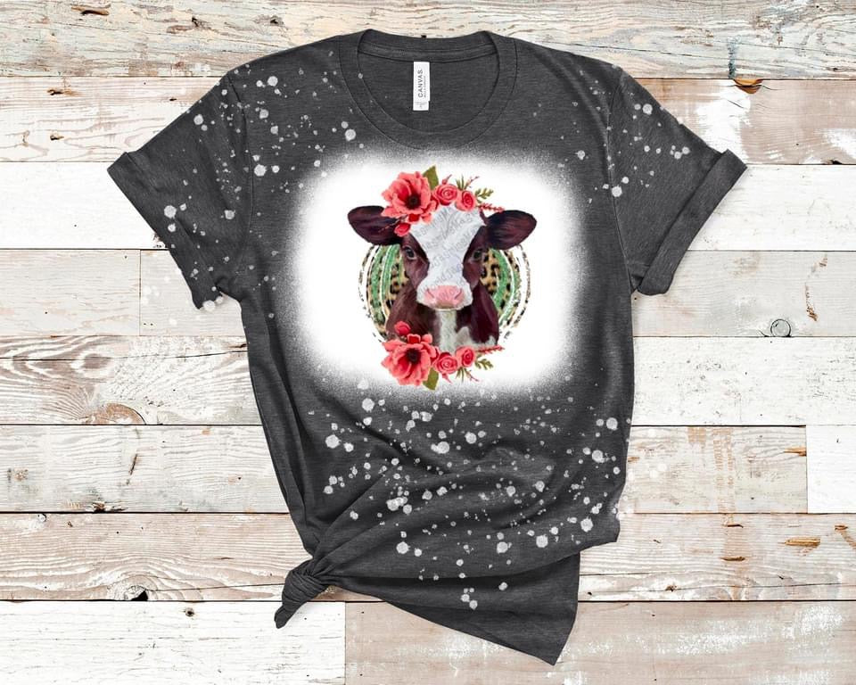 Pink Floral Cow