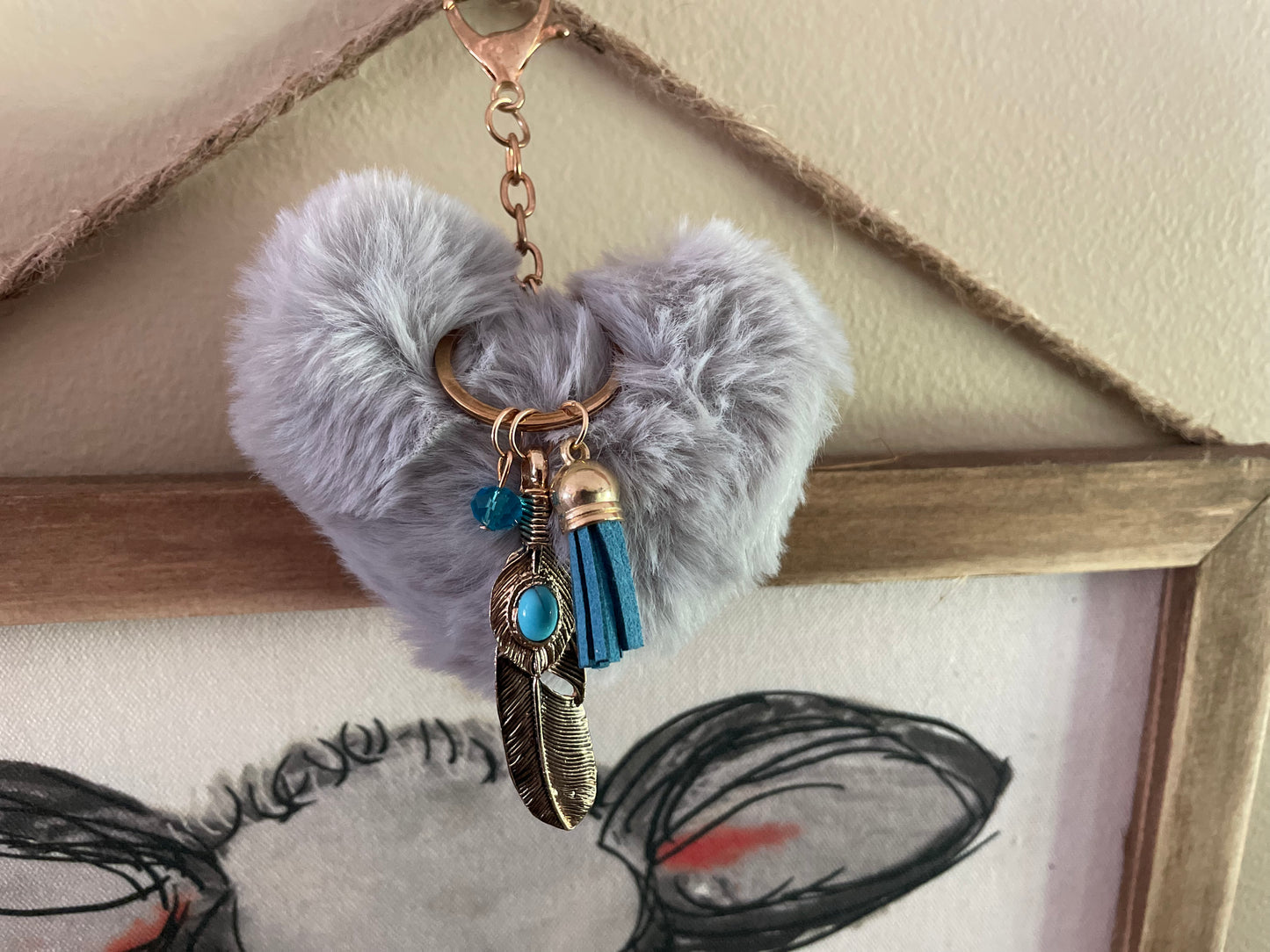 Feather on a Cloud Keychain