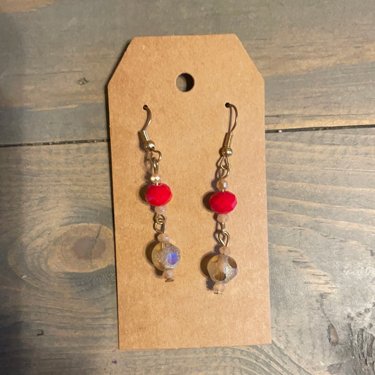 Red Bead Earrings