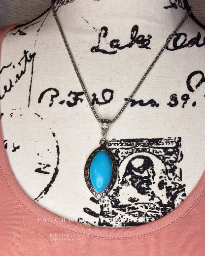 Turquoise Marquee or Square Necklace