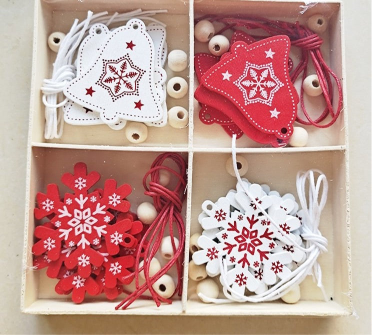 DIY Hanging Wooden Ornaments for Mini Christmas Trees