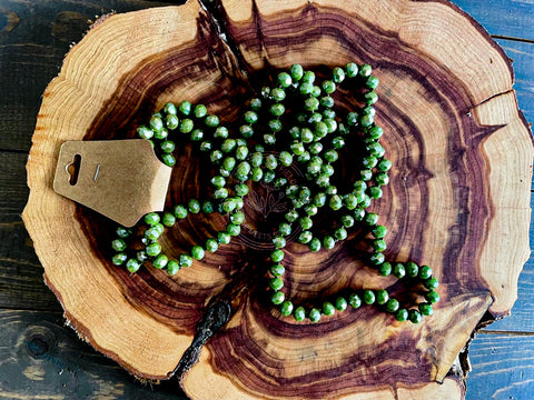 Olive Long Beaded Necklace
