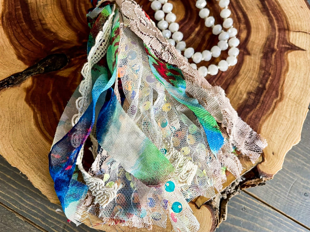 Worth the Tassel Beaded Necklace with Pastel Lace & Multicolor Tassels