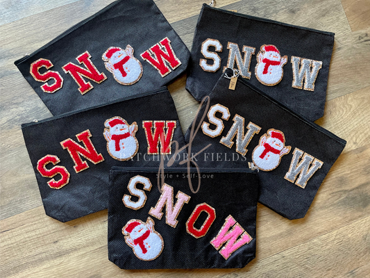 Let it Snow Chenille Letter Bag