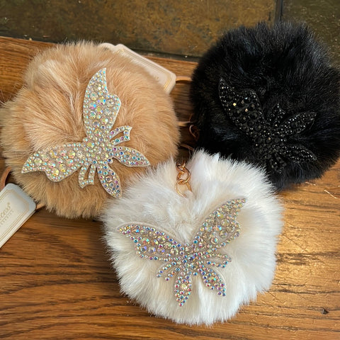 Butterfly Poof Keychain