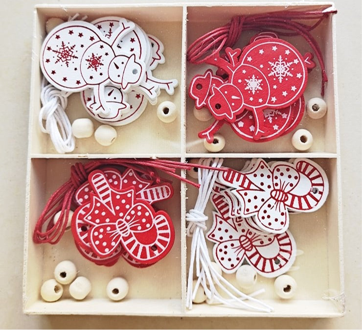 DIY Hanging Wooden Ornaments for Mini Christmas Trees