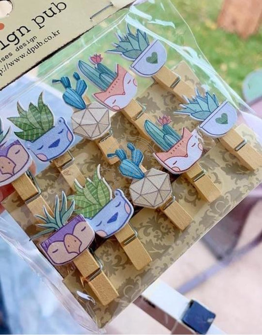 Succulents Wooden Clips
